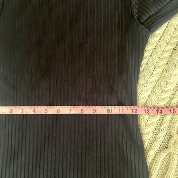 Boohoo Black Ribbed Long Sleeve Stretch Dress - Picture 7 of 7